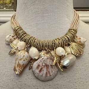 Seaside Elegance Gold and Cream Necklace